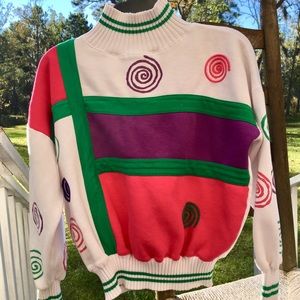Vintage 1980s 1990s Sweatshirt Colorful Bold